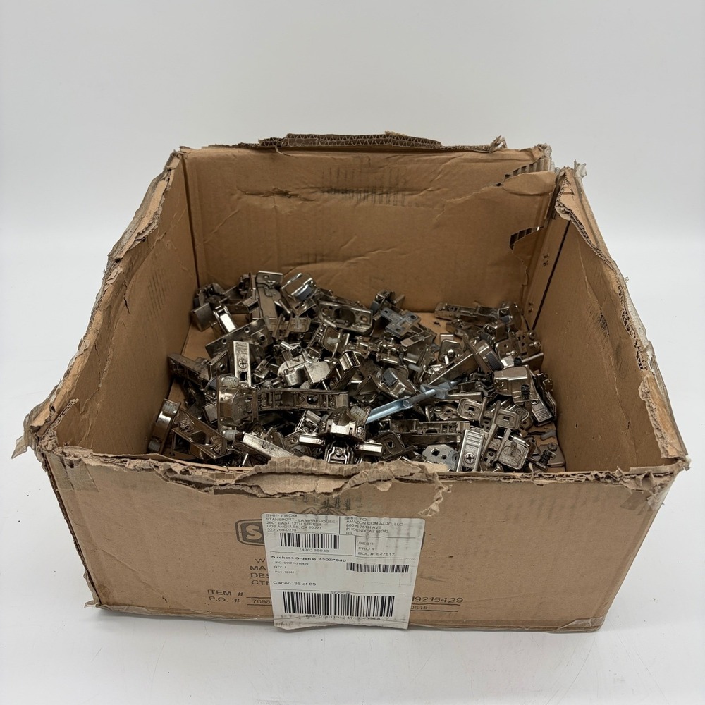 Blum Cabinet Hinges and Mounting Plates Assorted Lot of 113 Nickel Finish Steel